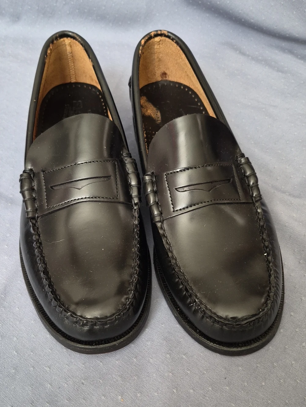 Sebago Black Leather Penny Loafers Mens 10.5 D MJ Classic Moc Toe Slip On Preppy